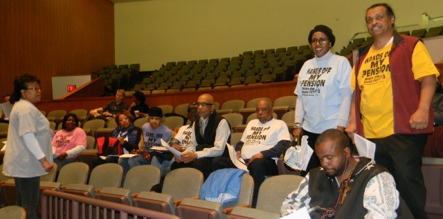 DAREA members settle in to confront Detroit City Council March 22, 2016.