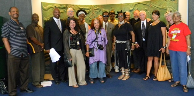 Detroit school board and community members who packed Emergency Loan Board meeting July 18, 2016 to oppose death of DPS.