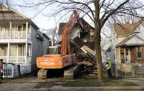 Demolition of Detroit home.