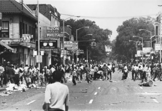 Part of massive Detroit rebellion against racist police in 1967.