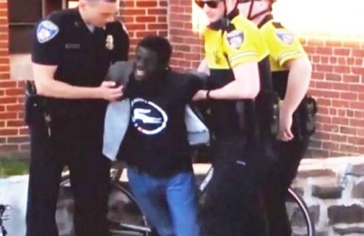 Freddie Gray appeared severely, possibly mortally wounded, during his arrest by white officers before being put into van.