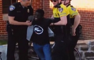 Freddie Gray screams in agony as he is arrested April 12, 2015. He had no pulse on arrival to the hospital, but was resuscitated. He succumbed to sever spinal cord injuries April 19.