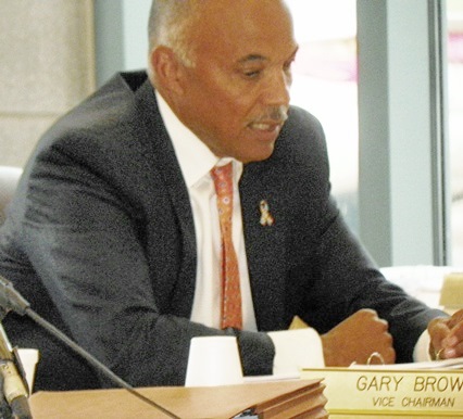 Gary Brown, vice-chair of GLWA, at GLWA meeting June 12, 2015 where DWSD takeover contract was signed.