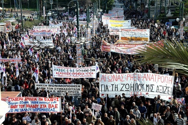 Earlier, Greeks held massive protests against austerity, including pension cuts.