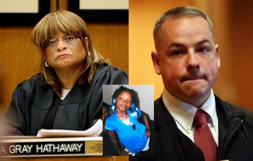 (L to r) Judge Cynthia Gray Hathaway, Aiyana Stanley-Jones, Officer Joseph Weekley