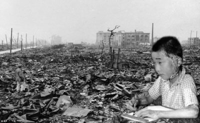Hiroshima after genocidal bombing by U.S.