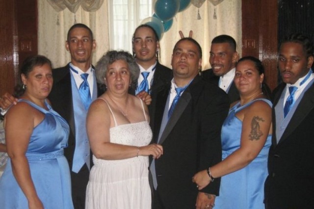 Izzy Colon (top center) and family at ceremony. Photo from brother Danny Colon's Facebook page,