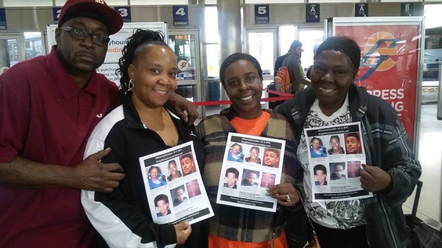 Kevin Kellom and wife Yvette Johnson, Kimberly Griffin and Mertilla Jones heading out for New York City's #RiseUpOctober events. Photo: Fred Engels.