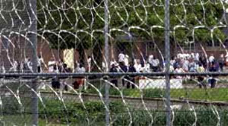 Prisoners in Lakeland Correctional Facility yard.