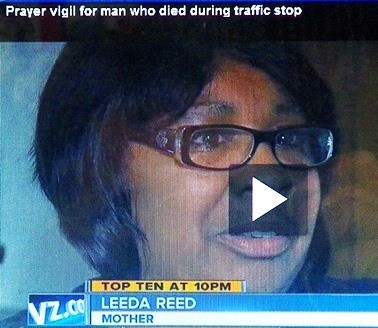 Anthony's mother Leda Reed is interviewed at memorial by Channel 7.