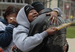 Dontre's mother Maria and brother Nathaniel Hamilton after his killing.