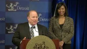 Mayor Mike Duggan and chief of staff Alexis Wiley, a former newscaster.