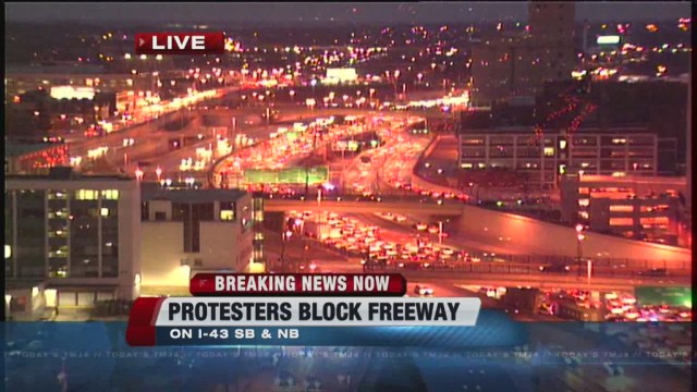 Milwaukee traffic jam Dec. 19, 2014 caused by protesters.