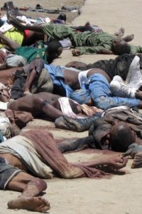 Nigerians slaughtered by Boko Haram.