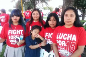 Luis Ortiz' family in Texas has four fast food workers.