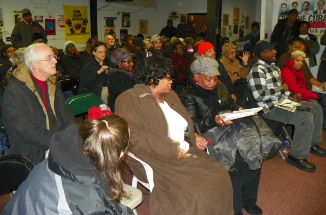 Rev. Pinkney's wife Dorothy Pinkney is in front row, with grey hat, during meeting Nov. 17 in Detroit.