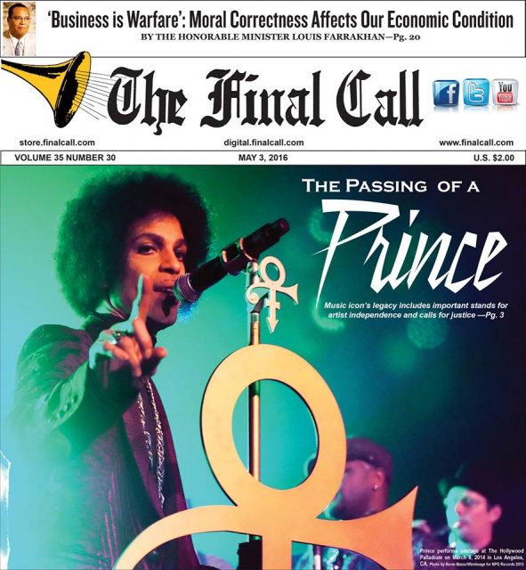 Front cover of the Final Call, May 3, 2016