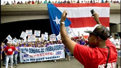 Puerto Rican unions earlier called a general strike against government's austerity measures.
