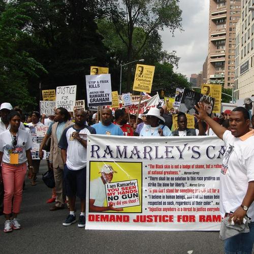 One of many rallies for Ramarley Graham, whose case was known around the world.