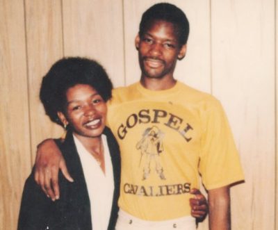 Rosie Lewis with her son Charles in 1977, shortly after his conviction. He played in a prison band called the "Gospel Cavaliers."