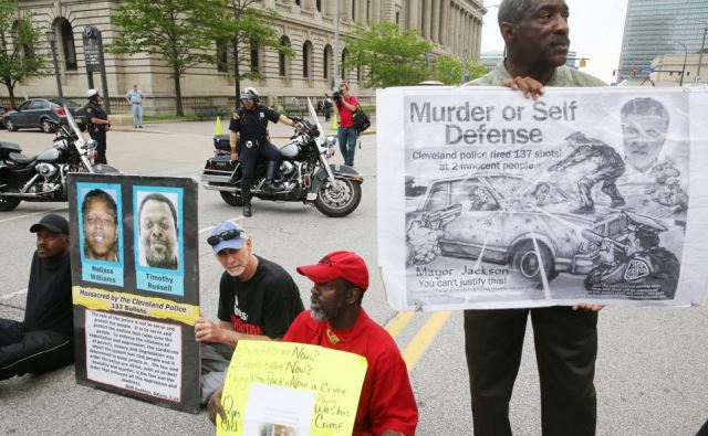 Protesters occupied streets in front of Cuyahoga County courthouse, for over a week before today's verdict.
