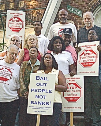 Members of Moratorium NOW! and People Before Banks in Detroit, 2013.