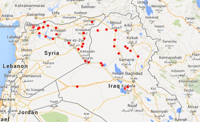 U.S. alleges these cities in Syria house ISIS rebels, who have been funded by the CIA from the start.