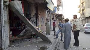 Store in Syria destroyed by drone in wave of attacks.