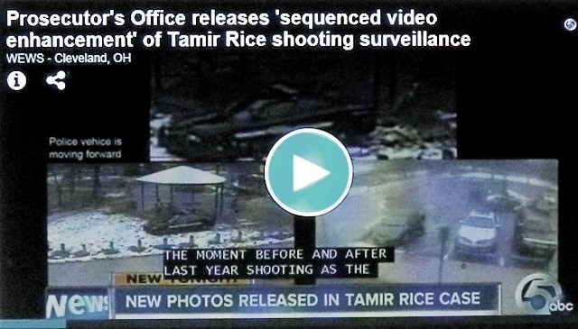 Still frame from enhanced video prosecutors have developed, attempting to show Tamir Rice's killing was justified.