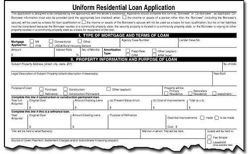 Uniform residential loan application