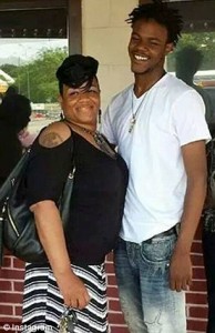 Vonderrit Myers, 18, with mother