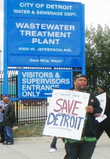 Wastewater Treatment Plant worker on strike Sept. 30, 2012 in heroic, last-ditch effort to SAVE DETROIT>