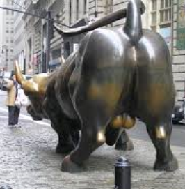 Profits from increased water debt will go to Wall Street, represented here by its bull.