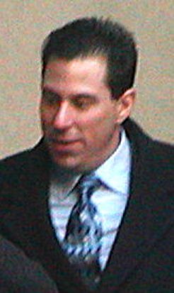 William Melendez leaving federal court hearing in 2004 on ring of cops which terrorized southwest Detroit. Photo: Diane Bukowski
