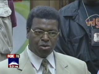 Former Detroit homicide chief WIlliam Rice after sentencing; he was charged after testifying on behalf of Sanford.