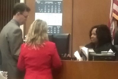 APA Williams, SADO attorney Valerie Newman hold secret meeting with Judge Lillard for 15 minutes before hearing; Lewis was not present in the courtroom.
