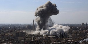 Syrian government troops destroyed a large part of the Douma area in Damascus where CIA-backed rebels are holed up.