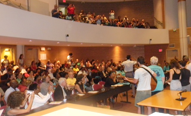 Packed hall at "Mapping the Water Crisis" book launch forum Aug. 16, 2016.